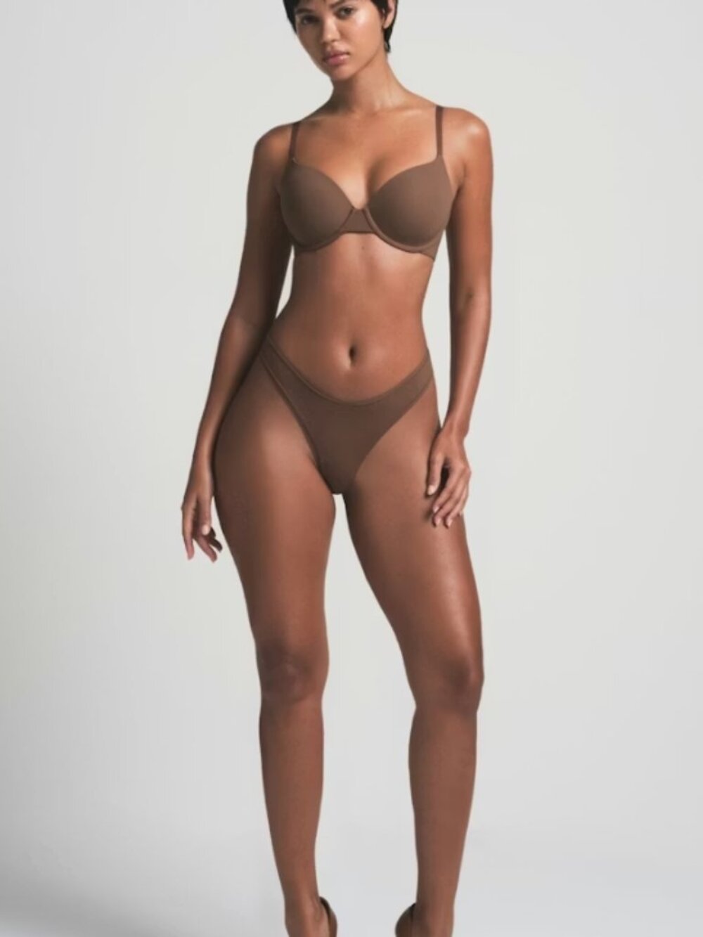 NEW SKIMS Fits Everybody T-Shirt Bra 34A Jasper Light Brown NWT